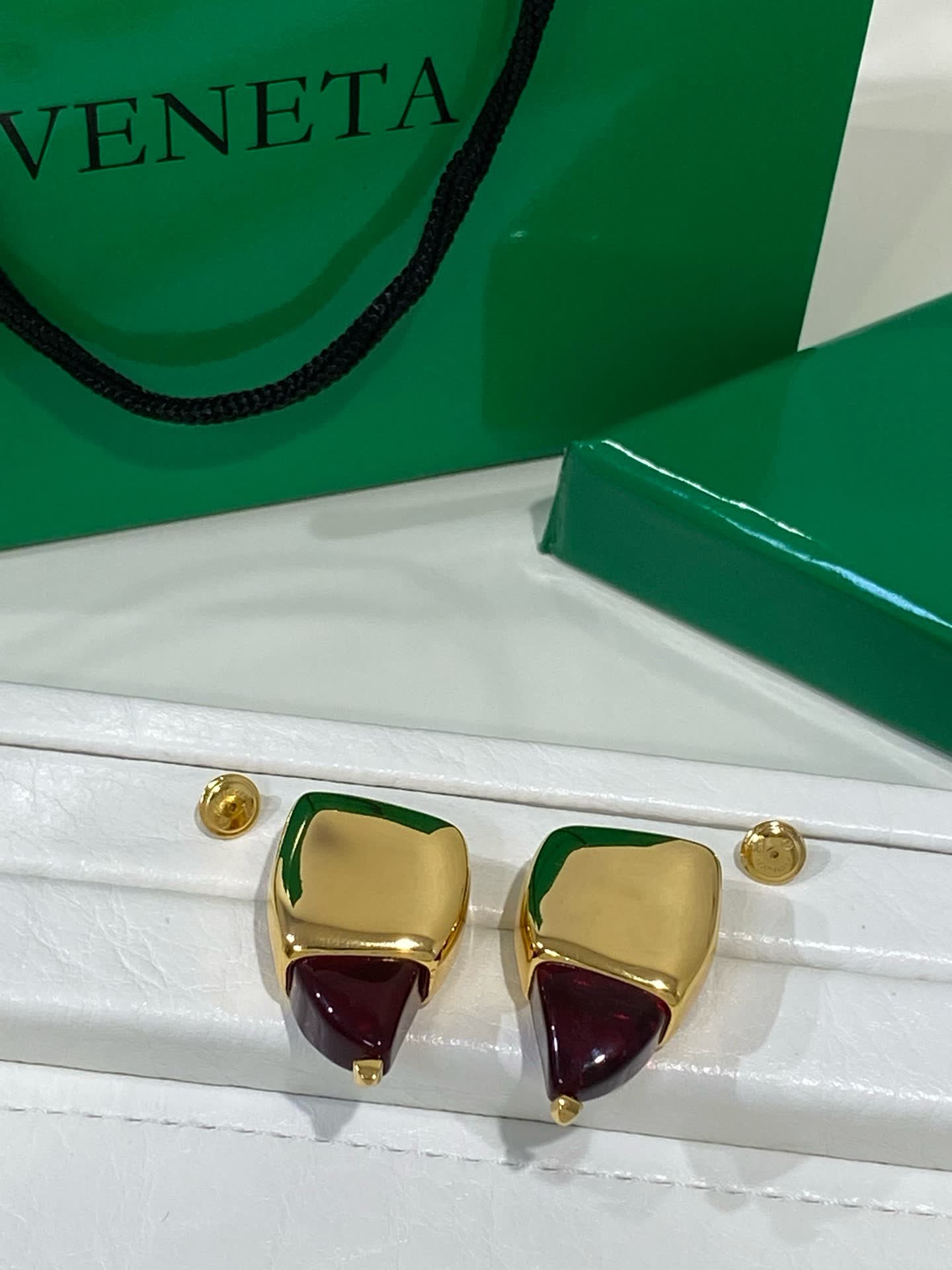 Bottega Veneta Gold Geometric Earrings